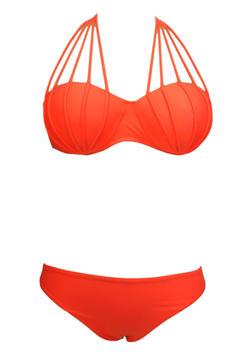 F4315-1CALIENTE BIKINI IN CORAL TOP